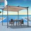 Záhradná oceľová pergola so zaťahovacou strechou 3 x 3 x 2,23 m | béžová