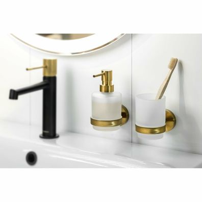 Sapho XR103GB X-Round Gold dávkovač mydla 200 ml, mliečne sklo/zlatá