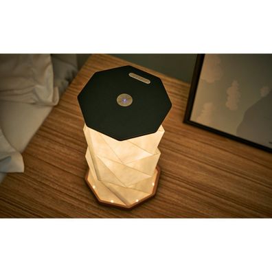 Čierna LED stolová lampa (výška 18 cm) Twist Hexagon – Gingko