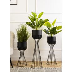 Kovový kvetináč LOFT 46x20 cm čierna