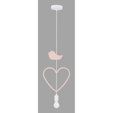 Bielo-ružové detské svietidlo s kovovým tienidlom Single - Candellux Lighting