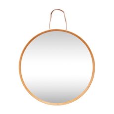 Nástenné zrkadlo s bambusovým rámom ø 60 cm Mood – Hübsch