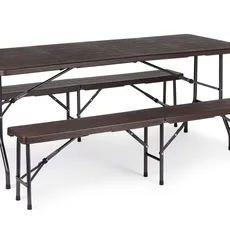 ModernHome Záhradný stôl 180cm + 2 lavice, banketová súprava