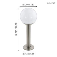 Eglo 97248 - LED Stmievateľná vonkajšia lampa NISIA-C 1xE27/9W/230V 525 mm IP44