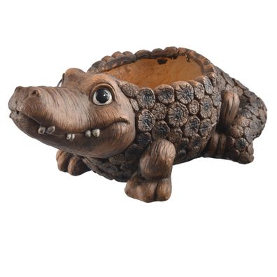 InDecor Keramický obal na kvetináč krokodíl Rona, 51 x 28 x 21 cm