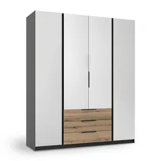 Šatníková skriňa so zrkadlom Kaja 4 3S 200x239x62 - čierna/dub