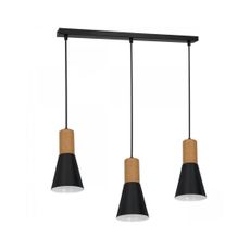 Luster na lanku EDMON 3xE27/60W/230V čierna