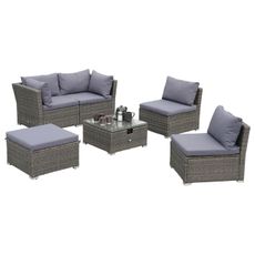 Gardenson TERASOVÁ SEDACIA SÚPRAVA 14-dielne, kov, plast, sklo, textil