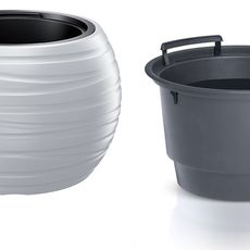 Prosperplast Okrúhly kvetináč s vložkou MAXE biely, varianta 39,6 cm