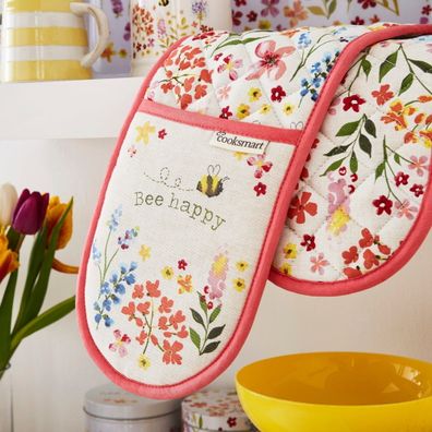 Kuchynská dvojitá chňapka z bavlny Cooksmart ® Be Happy