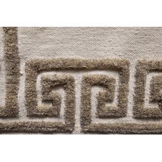 Diamond Carpets India , Ručne viazaný kusový koberec Greek DESP P86 Ivory White Antique Mud, 140x200, biela, chodba / predsieň