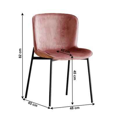 KONDELA Adena jedálenská stolička staroružová (Velvet) / čierna