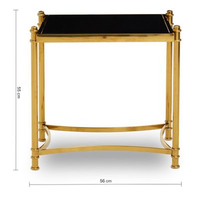 Odkladací stolík so sklenenou doskou 50x56 cm Ackley – Premier Housewares