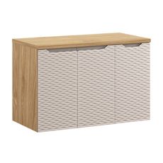 Comad Závěsná skříňka pod umyvadlo Ocean I s deskou 90 cm béžová/dub olejovaný
