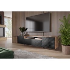 Závesný televízny stolík RTV Neo 200 cm Dub artisan/čierna