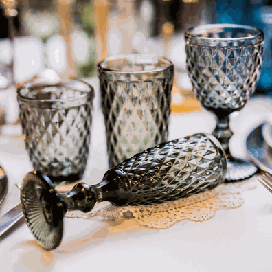 Poháre na na šampanské, set 4 ks, 150 ml, farebné, retro, VERITAS TYP 4