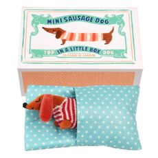 Plyšová hračka Mini Sausage Dog in a Little Box – Rex London