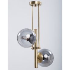 Stropné svietidlo so skleneným tienidlom v sivo-zlatej farbe ø 15 cm Libra – Squid Lighting