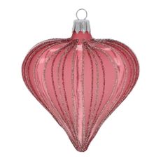 Sklenené ručne fúkané vianočné ozdoby v súprave 3 ks 9 cm Heart – Ego Dekor