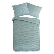Svetlozelené predĺžené obliečky na jednolôžko z mikrovlákna 140x220 cm Pure Zigzag – Good Morning