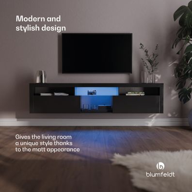 Blumfeldt Elgin, TV skrinka, 150 x 30 x 40 cm, LED