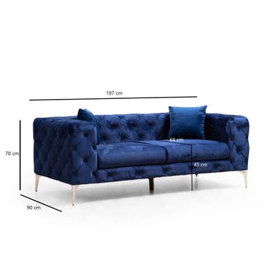 Luxusná dvojmiestna pohovka ComoDeluxe - námornícka modrá