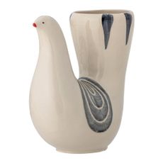 Krémová ručne maľovaná váza z kameniny (výška 19 cm) Trudy – Bloomingville