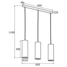 Argon 1486 - Luster na lanku LINEA 3xE27/15W/230V mosadz/čierna