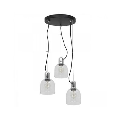 Luster na lanku BANCO 3xE27/60W/230V okrúhly číra