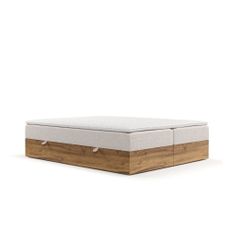 Boxspring posteľ s úložným priestorom v béžovo-prírodnej farbe 180x200 cm Faro – Maison de Rêve