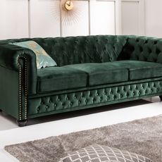 Dizajnová trojsedačka Chesterfield 205 cm zelená
