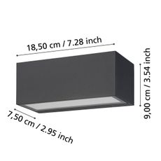 Eglo 900885 - LED Vonkajšie nástenné svietidlo SPONGANO 2xLED/5W/230V IP65