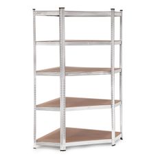 ModernHome Rohový úložný regál 180x90x40 cm - 5 políc, pozinkovaná oceľ, 875 kg ModernHome