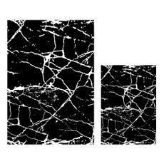 Biele/čierne kúpeľňové predložky v súprave 2 ks 60x100 cm Cracks – Mila Home
