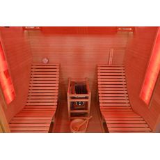 Suchá sauna s ohrievačom 2 osoby, s ležadlami 180x180x190cm 8,0kW