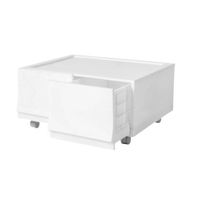 Modulárny úložný box Wave twin Snow s kolieskami 54,6 x 43,4 x 22 cm, široký - 2 zásuvky - kolieska