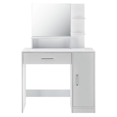ModernHome Moderný biely toaletný stolík so zrkadlom