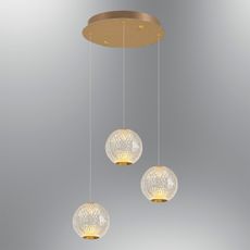 LED luster na lanku CREMONA 3xLED/5W/230V 3000K zlatý