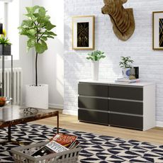 Komoda CL100 6SZ - biela/sivá