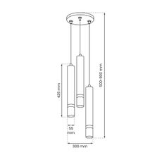 Luster na lanku JOKER 3xGU10/8W/230V čierna/lesklý chróm
