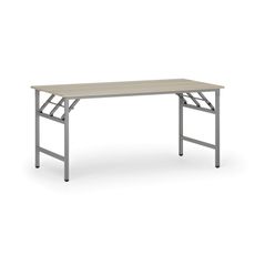 Konferenčný stôl FAST READY so striebornosivou podnožou, 1600 x 800 x 750 mm, dub prírodný