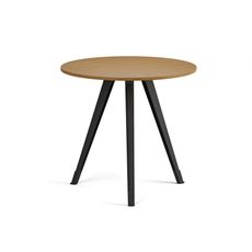 Konferenčný stôl PRIMO ZEN, priemer 80 cm, čierna podnož, buk