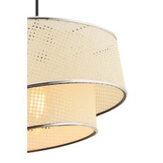 Závesný luster na lankách BARETTE 1xE27/60W/230V krémový/lesklý chróm