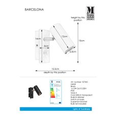 Čierne nástenné svietidlo Markslöjd Barcelona