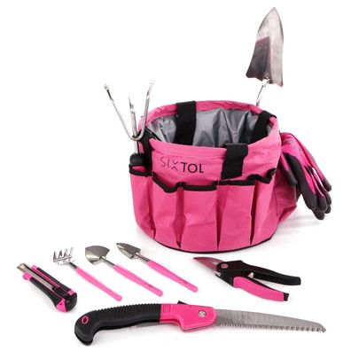 Sixtol Sada záhradného náradia Garden pink, 10 ks