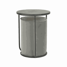 Set stolík a taburet, sivá Velvet látka/tmavosivá, LEILA