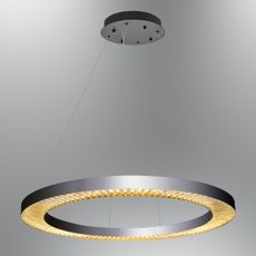 LED luster na lanku JESI LED/90W/230V 3000K pr. 100 cm strieborný