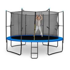 KLARFIT Rocketboy 366, 366 cm trampolína, vnútorná bezpečnostná sieť, široký rebrík, modrá