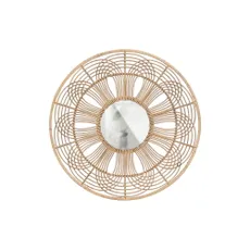 Nástenné zrkadlo s bambusovým rámom ø 76 cm Obi – Basiclabel