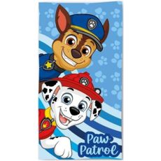 Plážová osuška Paw Patrol - motív Chase a Marshall - 100% bavlna - 70 x 140 cm